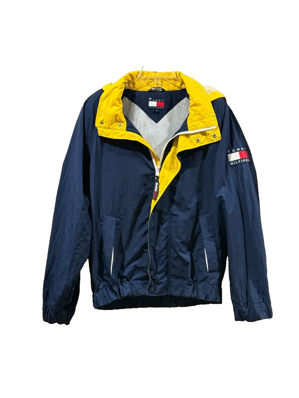 Vintage Tommy Hilfiger Sailing Jacket Mens Large 90s Y2K Windbreaker Hood